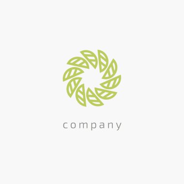 Amblem spa, bitkisel ilaçlar, çevre günü, ekoloji ve doğa logo. Bio, eco organik anahat simgesini.