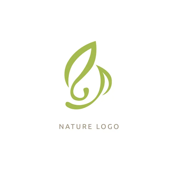 Bitki Logo Kavramı Simge Vektör Çizim Düzenlenebilir Tasarım — Stok Vektör