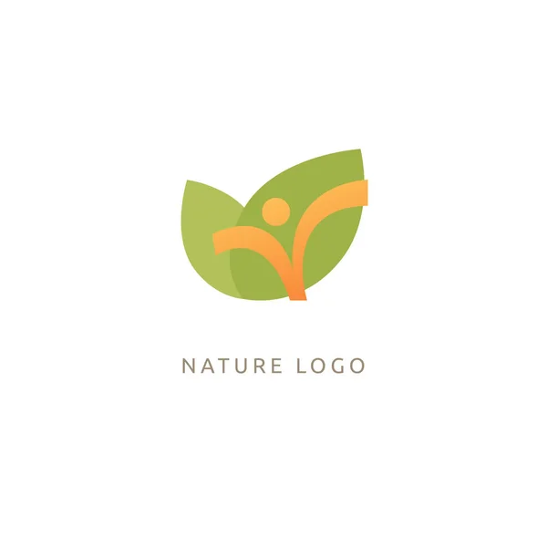 Icône Concept Humain Végétal Eco Friendly Bio Eco Non Gmo — Image vectorielle