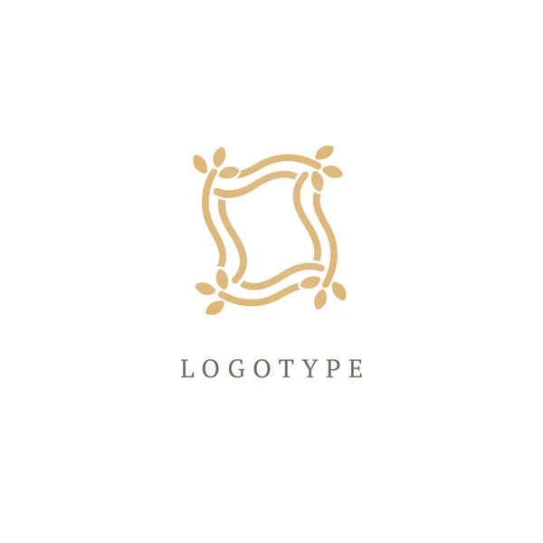Emblema Luxo Beleza Spa Cosméticos Produto Orgânico Natural — Vetor de Stock