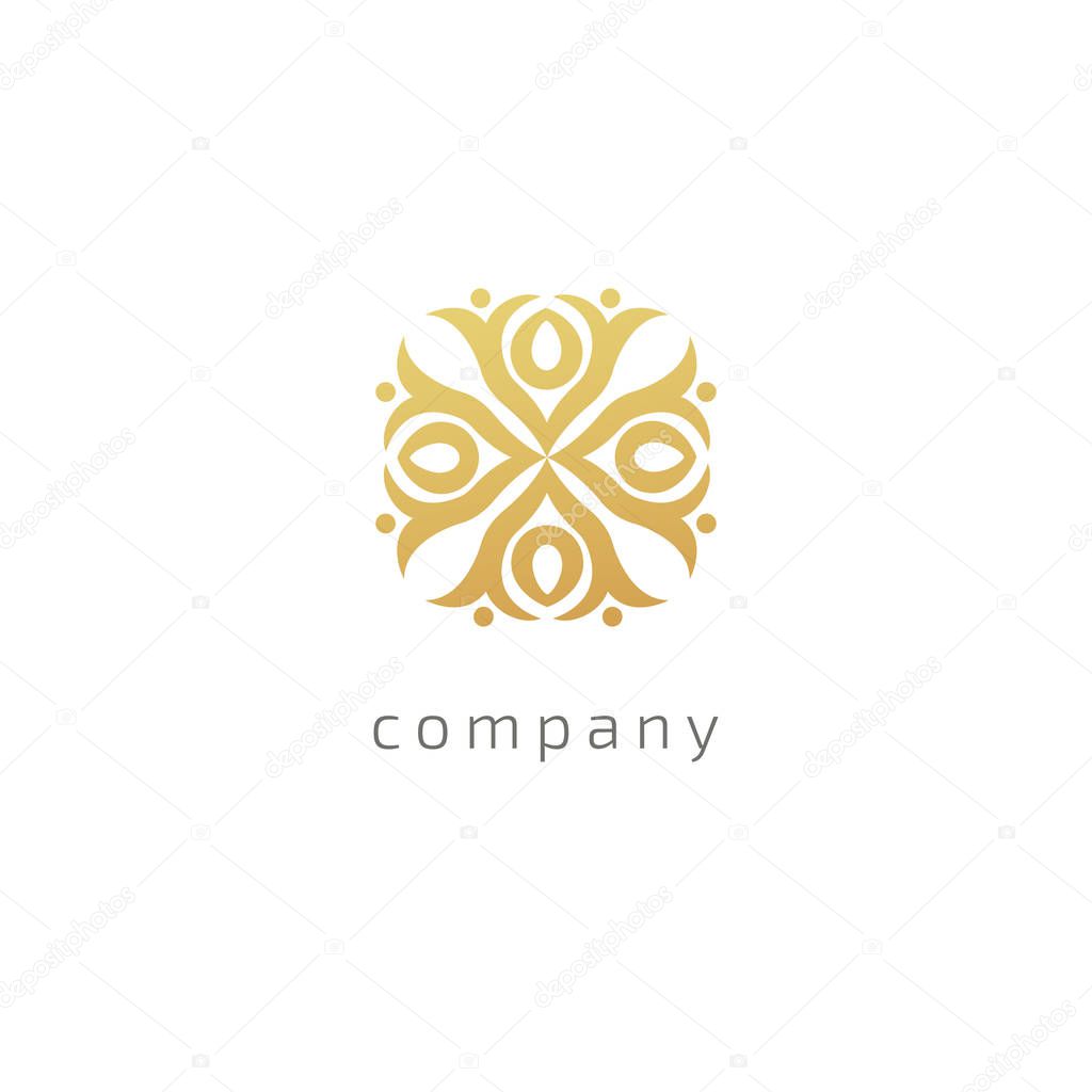 Simple Line Art Ornate Design. Vintage geometric Vector Illustration.