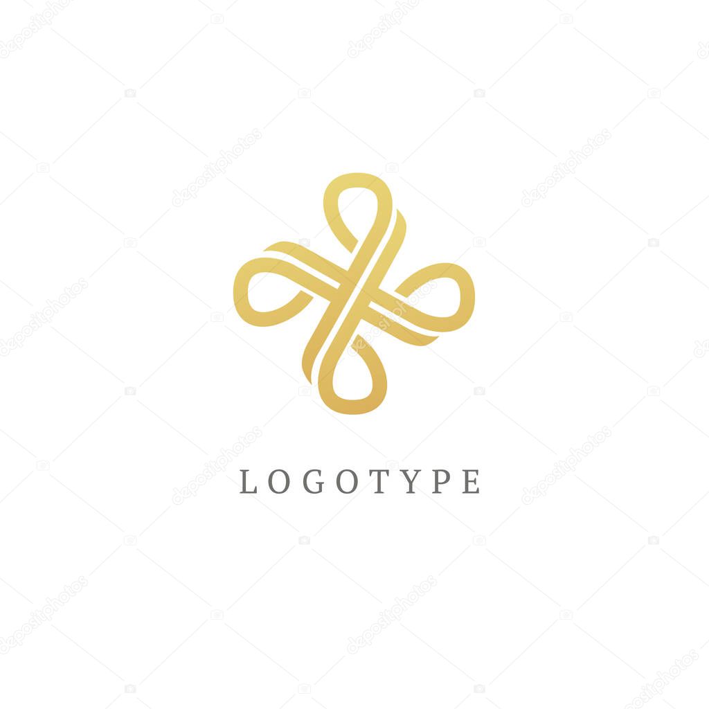 Simple Line Art Ornate Design. Vintage geometric Vector Illustration.