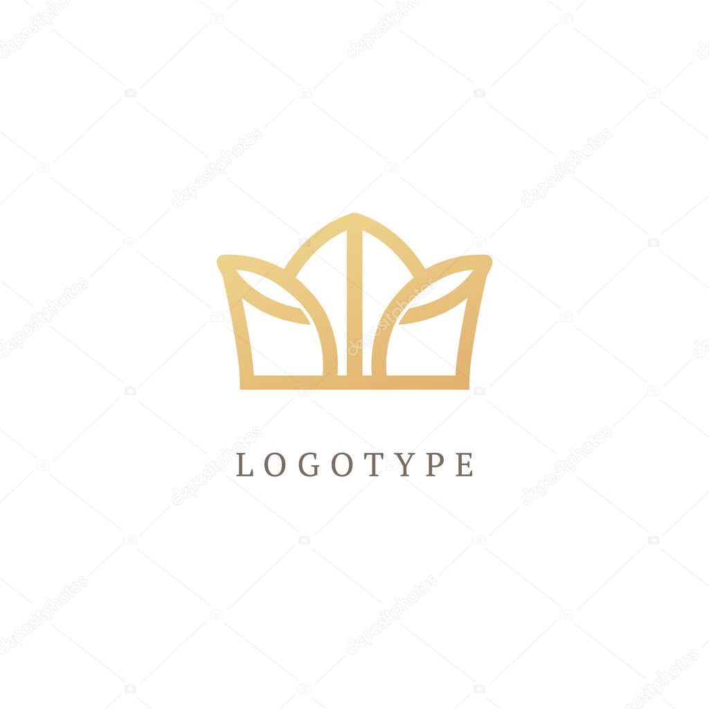 Emblem luxury beauty spa, cosmetics, jewerly, hotel, restaurant Wedding elegant outline icon