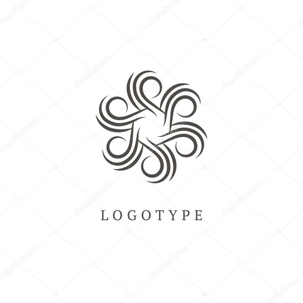 Emblem luxury beauty spa, cosmetics, jewelry, hotel, restaurant Wedding elegant outline frame