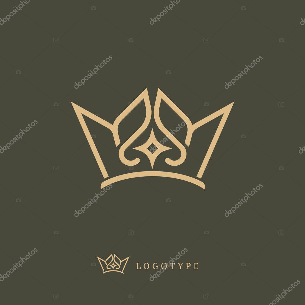 Emblem luxury beauty spa, cosmetics, jewelry, hotel, restaurant Elegant queen icon