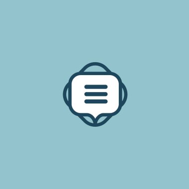 İleti simgesi. Vektör düz stil illüstrasyon modern logo tasarım konuşma balonu.