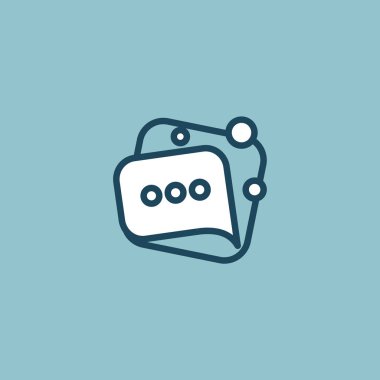 İleti simgesi. Vektör düz stil illüstrasyon modern logo tasarım konuşma balonu.