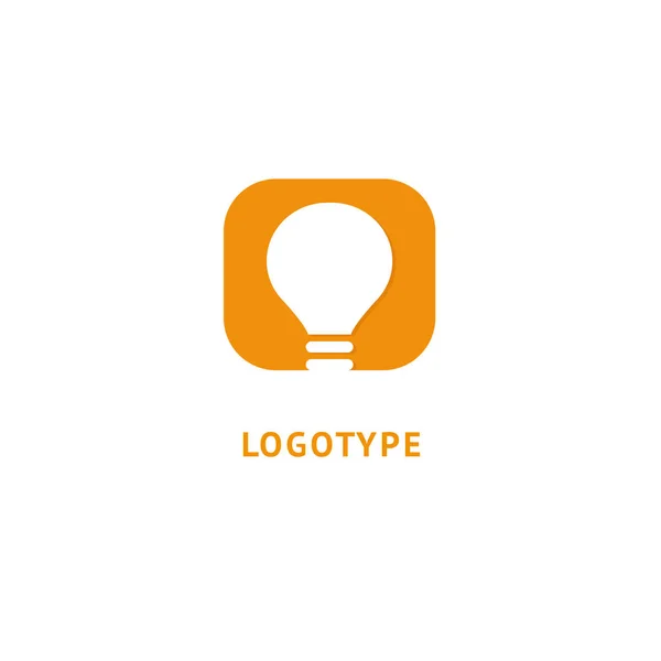 Idee Minimalistische Vector Logo Vector Lamp Sjabloon Het Pictogram Van — Stockvector