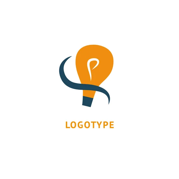 Idee Minimalistische Vector Logo Vector Lamp Sjabloon Het Pictogram Van — Stockvector