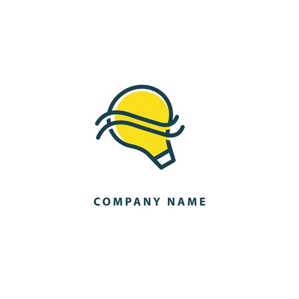 Logo Wektor Minimalistyczny Pomysł Wektor Lampa Szablonu Ikona Lampy Ilustracja — Wektor stockowy