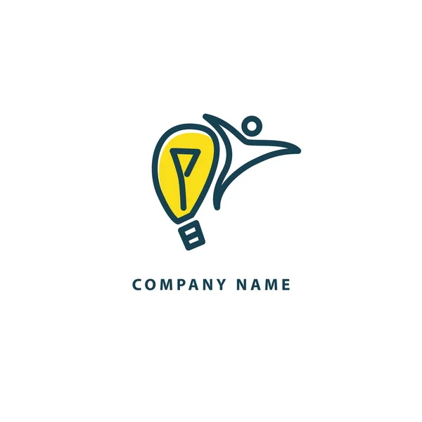 Logo Wektor Minimalistyczny Pomysł Wektor Lampa Szablonu Ikona Lampy Ilustracja — Wektor stockowy