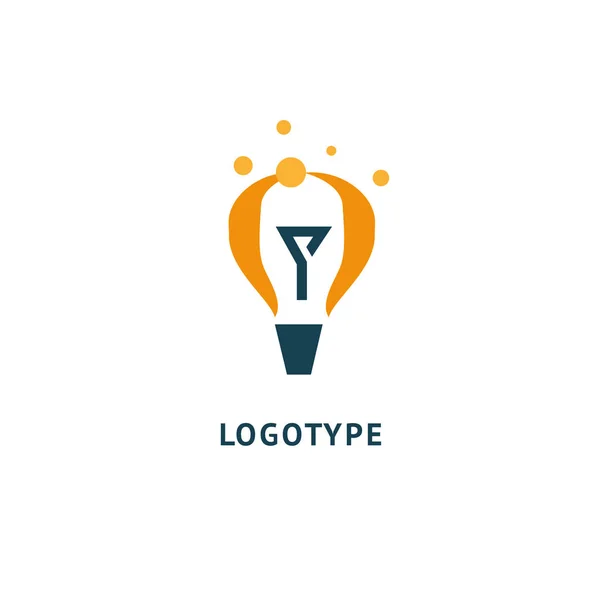 Idee Minimalistische Vector Logo Vector Lamp Sjabloon Het Pictogram Van — Stockvector