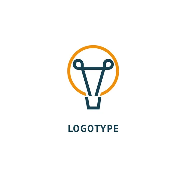 Idee Minimalistische Vector Logo Vector Lamp Sjabloon Het Pictogram Van — Stockvector