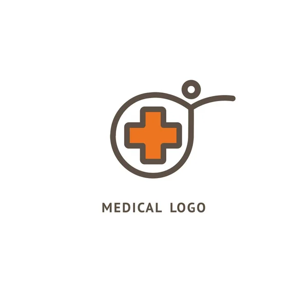 Illustration Design Von Business Logotype Klinik Vektormenschen Und Cross Web — Stockvektor