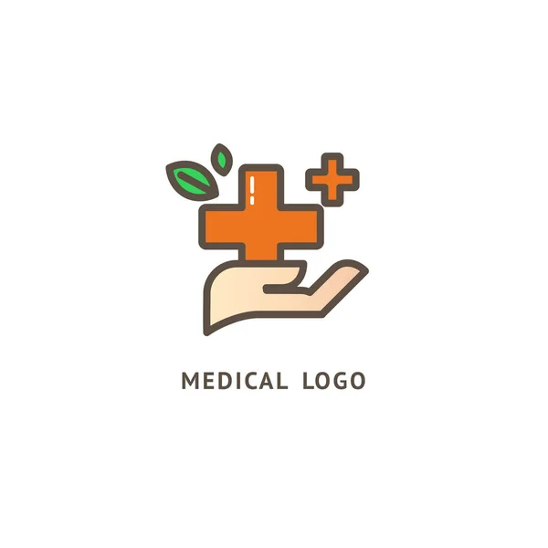 Ábrán Látható Tervezési Üzleti Logo Klinika Vektor Emberek Kereszt Web — Stock Vector