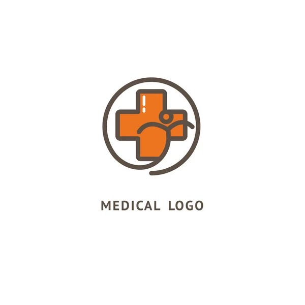 Ilustrasi Desain Bisnis Logotype Klinik Vektor Orang Dan Ikon Web - Stok Vektor