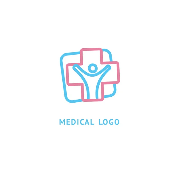 Ábrán Látható Tervezési Üzleti Logo Klinika Vektor Emberek Kereszt Web — Stock Vector