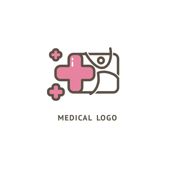 Ilustração Design Negócios Logotipo Clínica Vetor Pessoas Ícone Web Cruz — Vetor de Stock