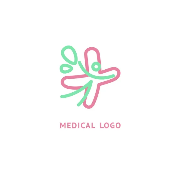 Ilustracja Design Kliniki Logotyp Firmy Wektor Ludzi Ikona Krzyż Web — Wektor stockowy