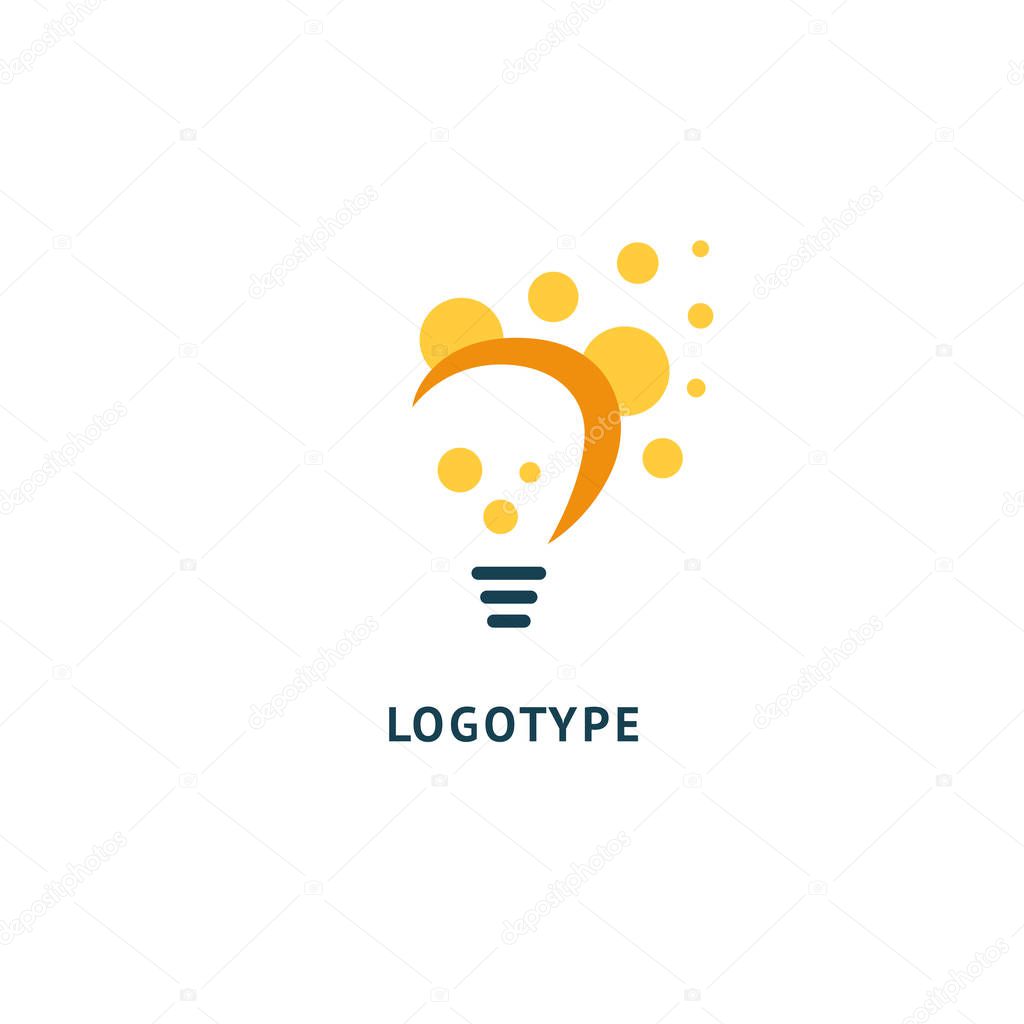 Idea minimalistic vector logo. Vector lamp Template. Lamp icon. Vector illustration, Graphic Design Editable Design.