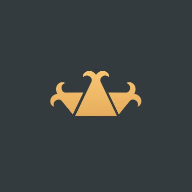 Soyut vetor taç logo vektör tasarımı. Güzellik salonları, elit aksesuarları, takı, oteller, spa, düğün için oturum açın. Vintage dekoratif simgesi qween, Kral, Prenses.