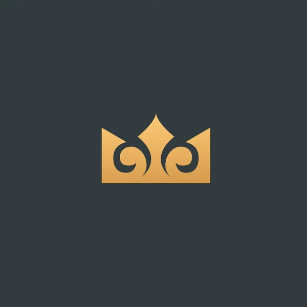 Diseño abstracto vectorial del logotipo de la corona vetor. Firma para salón de belleza, accesorios de élite, joyería, hoteles, spa, boda. Icono decorativo vintage qween, rey, princesa . — Vector de stock