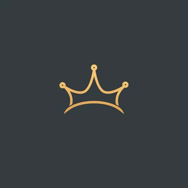 Diseño abstracto vectorial del logotipo de la corona vetor. Firma para salón de belleza, accesorios de élite, joyería, hoteles, spa, boda. Icono decorativo vintage qween, rey, princesa . — Vector de stock