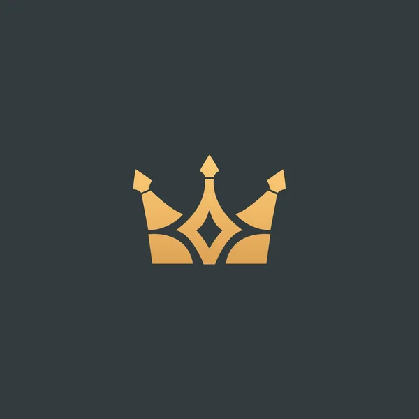 Diseño abstracto vectorial del logotipo de la corona vetor. Firma para salón de belleza, accesorios de élite, joyería, hoteles, spa, boda. Icono decorativo vintage qween, rey, princesa . — Vector de stock