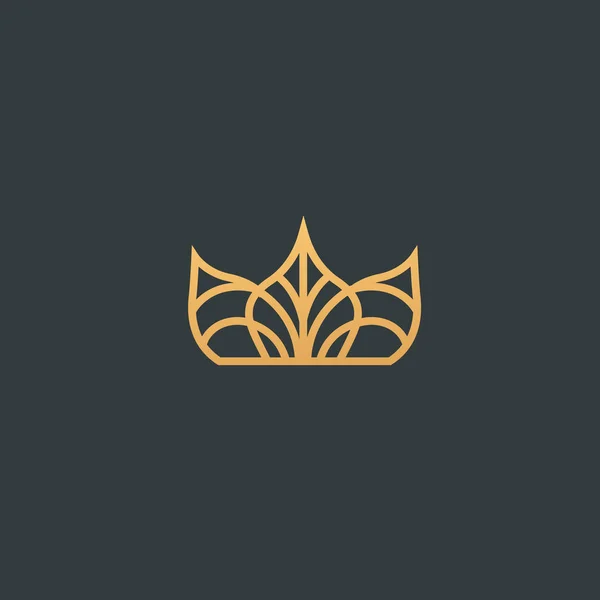 Abstrakt vetor crown logotypen vektor design. Anmäl till skönhetssalong, elit tillbehör, smycken, hotell, spa, bröllop. Vintage dekorativ ikonen qween, kungen, prinsessan. — Stock vektor