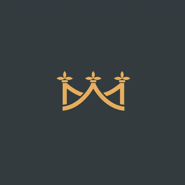 Diseño abstracto vectorial del logotipo de la corona vetor. Firma para salón de belleza, accesorios de élite, joyería, hoteles, spa, boda. Icono decorativo vintage qween, rey, princesa . — Archivo Imágenes Vectoriales