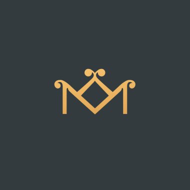 Soyut işareti, vektör logo, düzenlenebilir tasarım minimalist işareti. Vektör hisse senedi logosunu görmeniz gerekir. Zarif, sigorta primi ve Kraliyet logo tasarımını illüstrasyon.