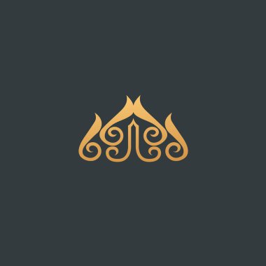 Soyut işareti, vektör logo, düzenlenebilir tasarım minimalist işareti. Vektör hisse senedi logosunu görmeniz gerekir. Zarif, sigorta primi ve Kraliyet logo tasarımını illüstrasyon.