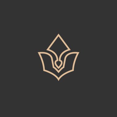 Soyut işareti, vektör logo, düzenlenebilir tasarım minimalist işareti. Vektör hisse senedi logosunu görmeniz gerekir. Zarif, sigorta primi ve Kraliyet logo tasarımını illüstrasyon.