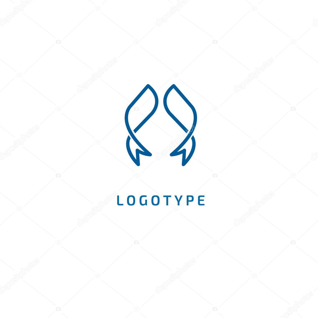 Abstract sign, vector logotype, editable design minimalist sign. Vector stock logo. Illustration design of elegant, premium and royal logotype.