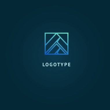 Soyut işareti, vektör logo, düzenlenebilir tasarım minimalist işareti. Vektör hisse senedi logosunu görmeniz gerekir. Geometrik, basit logo tasarımını illüstrasyon.