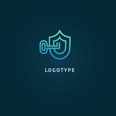 Soyut işareti, vektör logo, düzenlenebilir tasarım minimalist işareti. Vektör hisse senedi logosunu görmeniz gerekir. Zarif, sigorta primi ve Kraliyet logo tasarımını illüstrasyon.