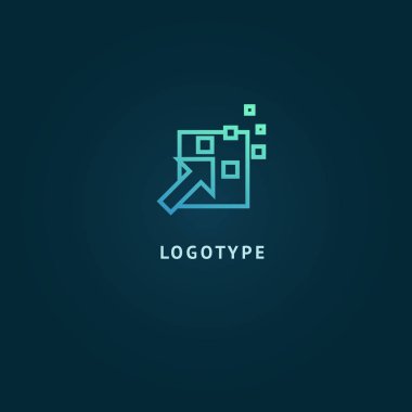 Soyut işareti, vektör logo, düzenlenebilir tasarım minimalist işareti. Vektör hisse senedi logosunu görmeniz gerekir. Geometrik, basit logo tasarımını illüstrasyon.