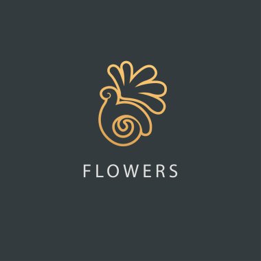 Soyut çiçek mağazası logo ikonu vektör tasarımı. Kozmetik, Spa, Güzellik Salonu Dekorasyon Butik Vektör Logosu. Vektör illüstrasyonu, Grafik Tasarım Düzenleme Tasarımı. Çiçek logosu. Çiçek düğün simgesi.