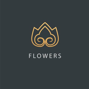 Soyut çiçek mağazası logo ikonu vektör tasarımı. Kozmetik, Spa, Güzellik Salonu Dekorasyon Butik Vektör Logosu. Vektör illüstrasyonu, Grafik Tasarım Düzenleme Tasarımı. Çiçek logosu. Çiçek düğün simgesi.