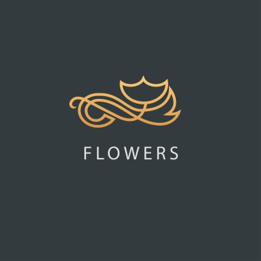 Soyut çiçek mağazası logo ikonu vektör tasarımı. Kozmetik, Spa, Güzellik Salonu Dekorasyon Butik Vektör Logosu. Vektör illüstrasyonu, Grafik Tasarım Düzenleme Tasarımı. Çiçek logosu. Çiçek düğün simgesi