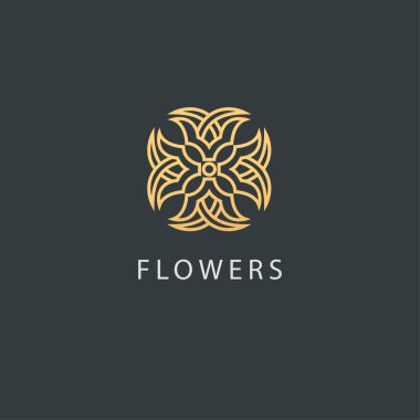 Soyut çiçek mağazası logo ikonu vektör tasarımı. Kozmetik, Spa, Güzellik Salonu Dekorasyon Butik Vektör Logosu. Vektör illüstrasyonu, Grafik Tasarım Düzenleme Tasarımı. Çiçek logosu. Çiçek düğün simgesi.