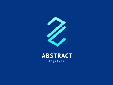 Soyut vetor logo vektör tasarımı. İş, internet iletişim şirketi, dijital ajans, pazarlama için imzalayın. Modern dekoratif geometrik simge.