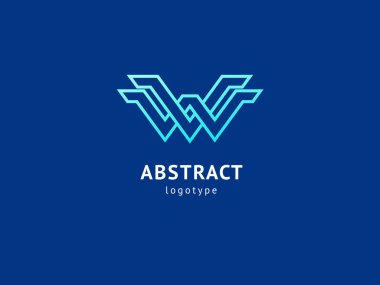 Monogram tasarım öğeleri, zarif şablon. Calligraphic zarif logo tasarımı. w logo çizgi art monogram. Koyu renkli bir arka plan üzerine w harfi. W harfi vektör logosu. İş işareti, kimlik, etiket, rozet.