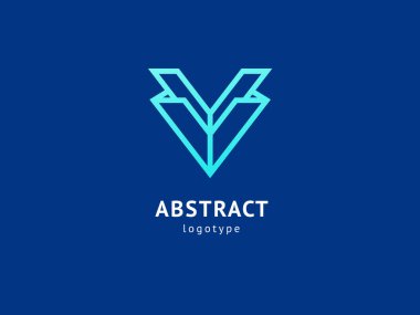 Soyut vetor logo vektör tasarımı. İş, internet iletişim şirketi, dijital ajans, pazarlama için imzalayın. Modern dekoratif geometrik simge.