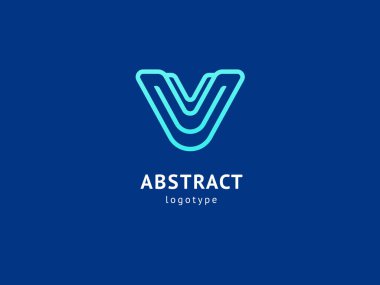 Soyut vetor logo vektör tasarımı. İş, internet iletişim şirketi, dijital ajans, pazarlama için imzalayın. Modern dekoratif geometrik simge.