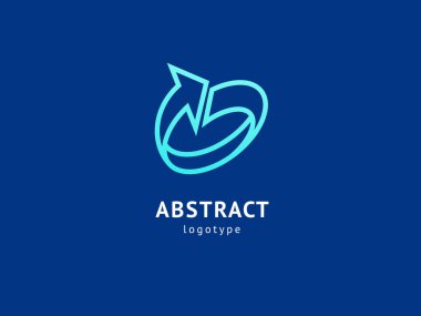 Ok simgesi. Vektör düz stil illüstrasyon Soyut iş logosu şablonu. İnternet iletişimi logo kavramı, pazarlama, Halkla İlişkiler, teknoloji, ekspres teslimat