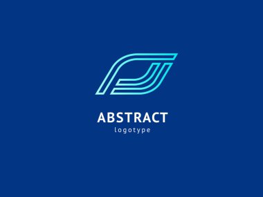 Soyut vetor logo vektör tasarımı. İş, internet iletişim şirketi, dijital ajans, pazarlama için imzalayın. Modern dekoratif geometrik simge.