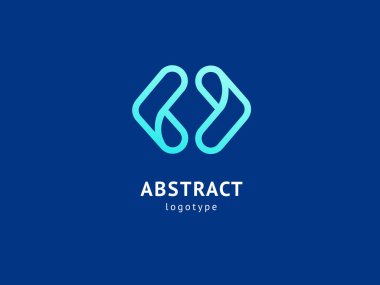 Soyut vetor logo vektör tasarımı. İş, internet iletişim şirketi, dijital ajans, pazarlama için imzalayın. Modern dekoratif geometrik simge.