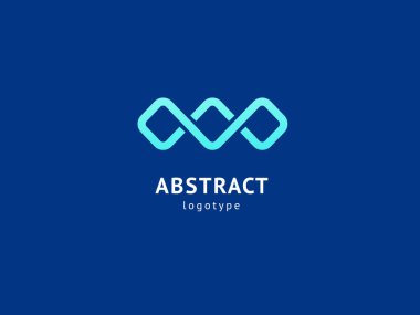 Soyut vetor logo vektör tasarımı. İş, internet iletişim şirketi, dijital ajans, pazarlama için imzalayın. Modern dekoratif geometrik simge.