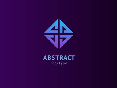 Soyut vetor logo vektör tasarımı. İş, internet iletişim şirketi, dijital ajans, pazarlama için imzalayın. Modern dekoratif geometrik simge.